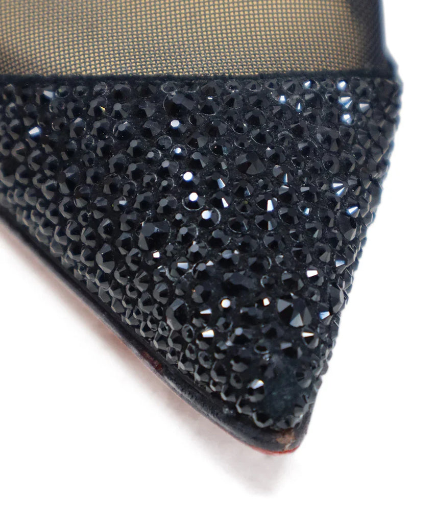 Christian Louboutin Black Suede Rhinestone Heels sz 11 - Michael's Consignment NYC