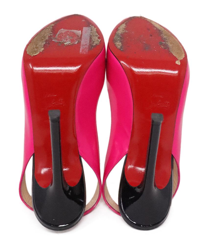 Christian Louboutin Pink Orange Patent Leather Heels 4