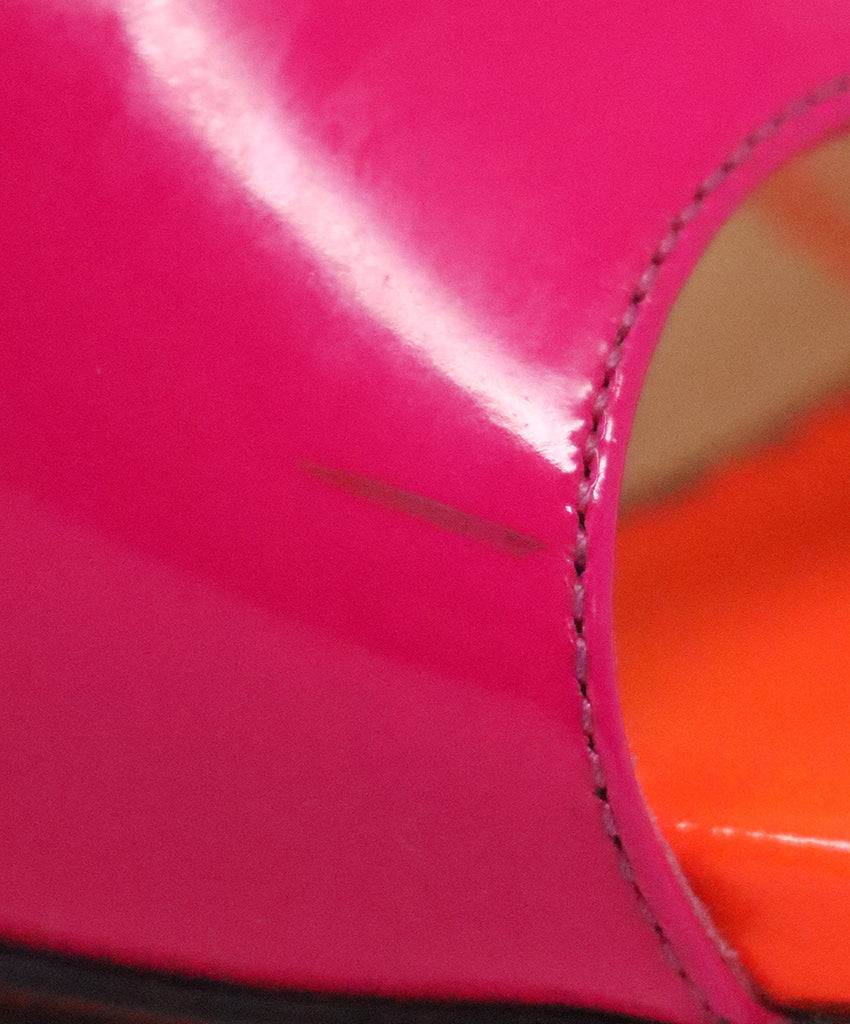 Christian Louboutin Pink Orange Patent Leather Heels 6