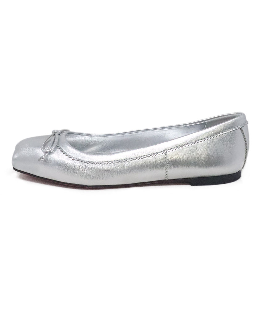 Christian Louboutin Silver Leather Mamadrague Ballet Flats 1