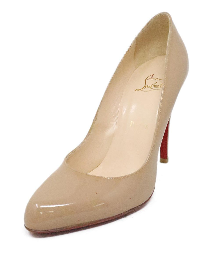 Christian Louboutin Taupe Patent Leather Heels sz 9.5 - Michael's Consignment NYC
