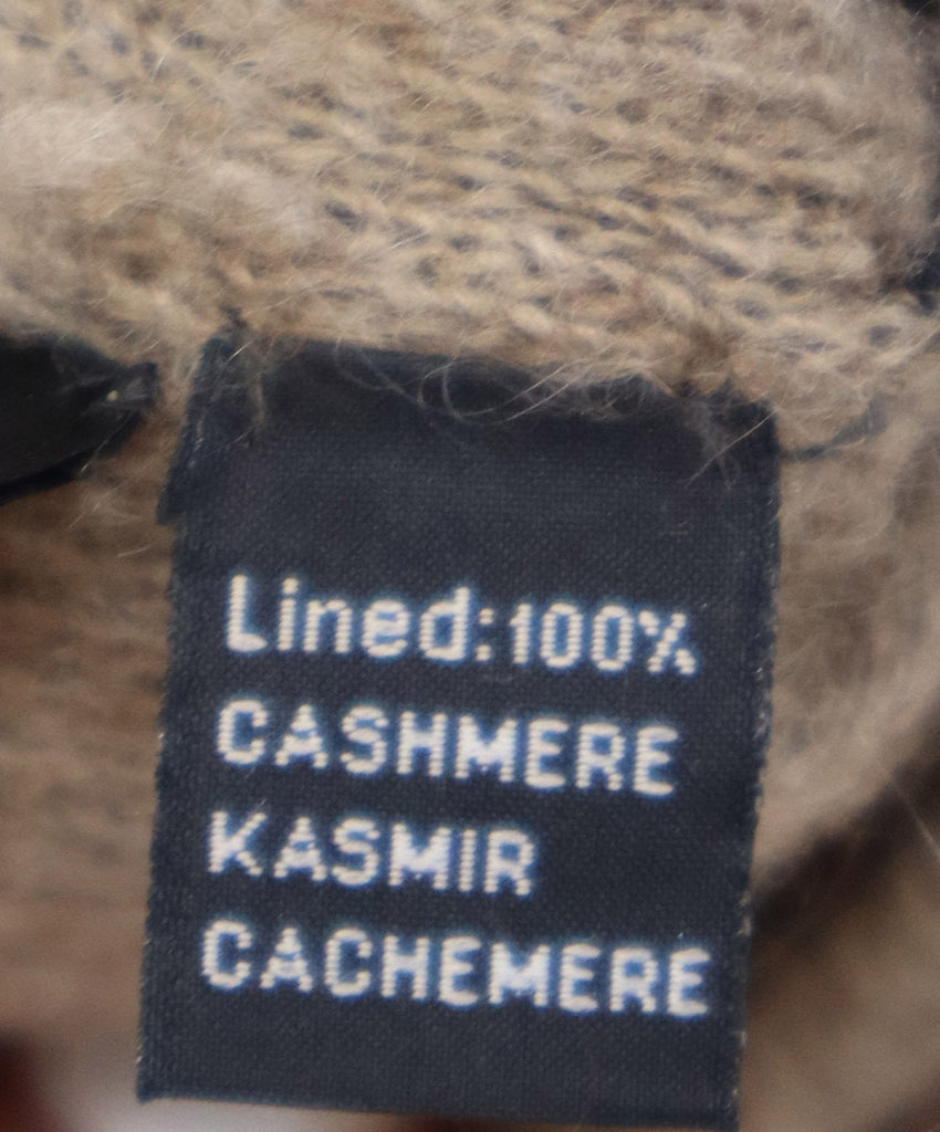 Cognac Brown Leather & Cashmere Gloves 2