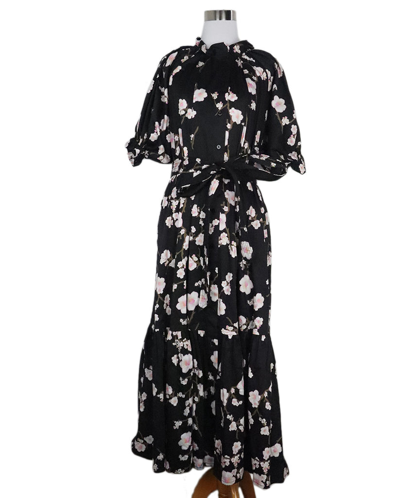Cynthia Rowley Black Floral Print Dress 