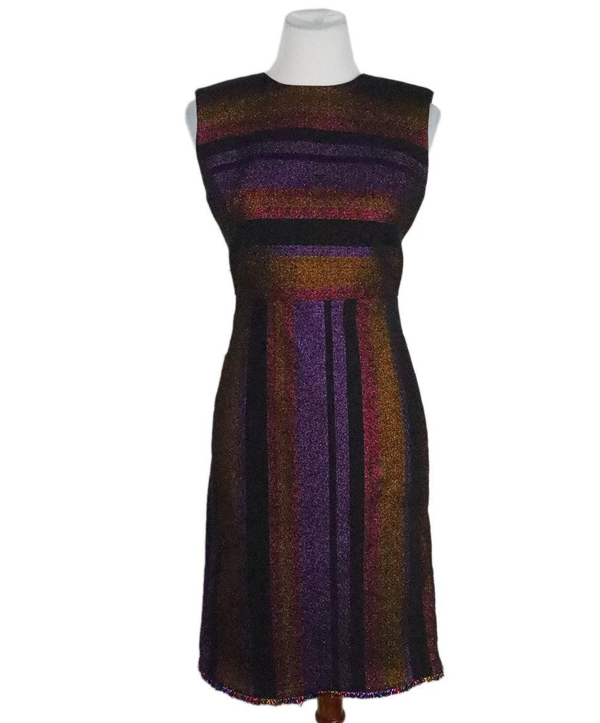 DVF Multicolor Striped Lurex Dress 