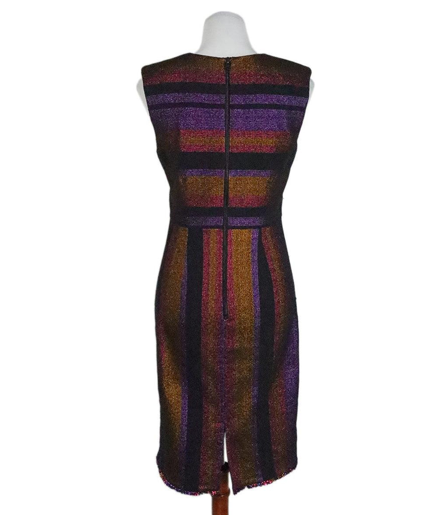 DVF Multicolor Striped Lurex Dress sz 4 - Michael's Consignment NYC