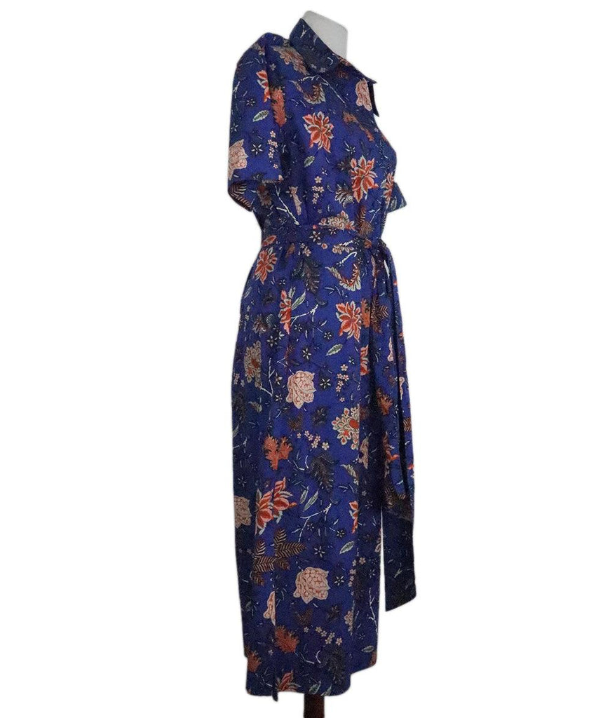 DVF Royal Blue Floral Print Dress sz 8 - Michael's Consignment NYC