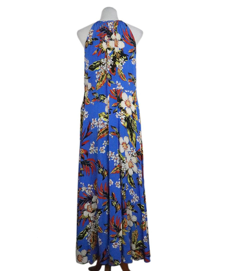 DVF Blue Floral Print Silk Dress sz 6 - Michael's Consignment NYC