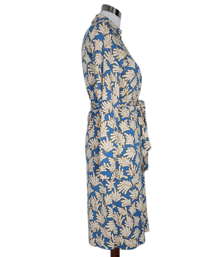 DVF Blue & White Print Jersey Dress 1