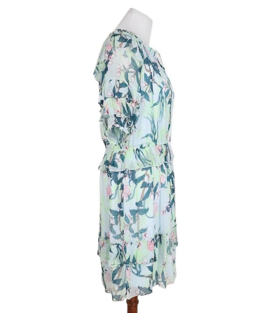DVF Blue Floral Print Dress sz 12 - Michael's Consignment NYC
