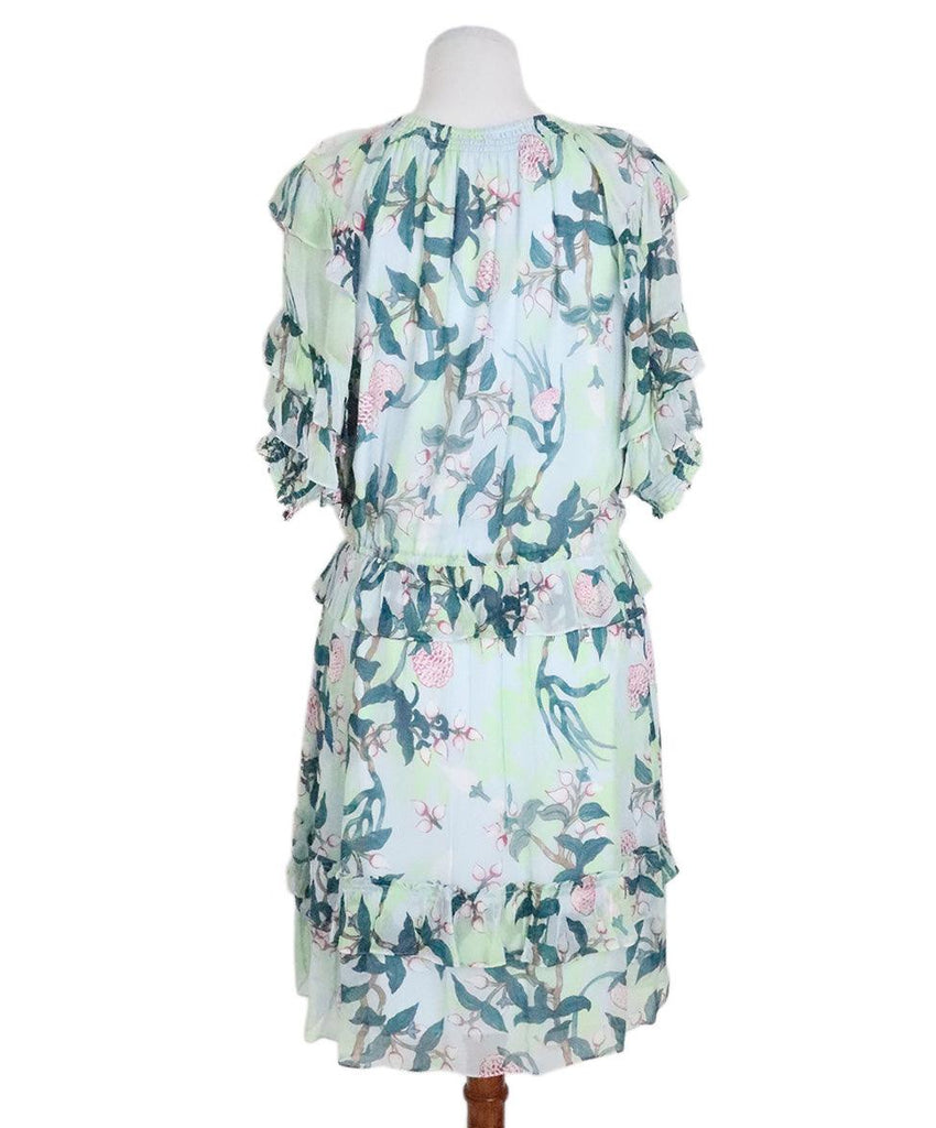 DVF Blue Floral Print Dress sz 12 - Michael's Consignment NYC