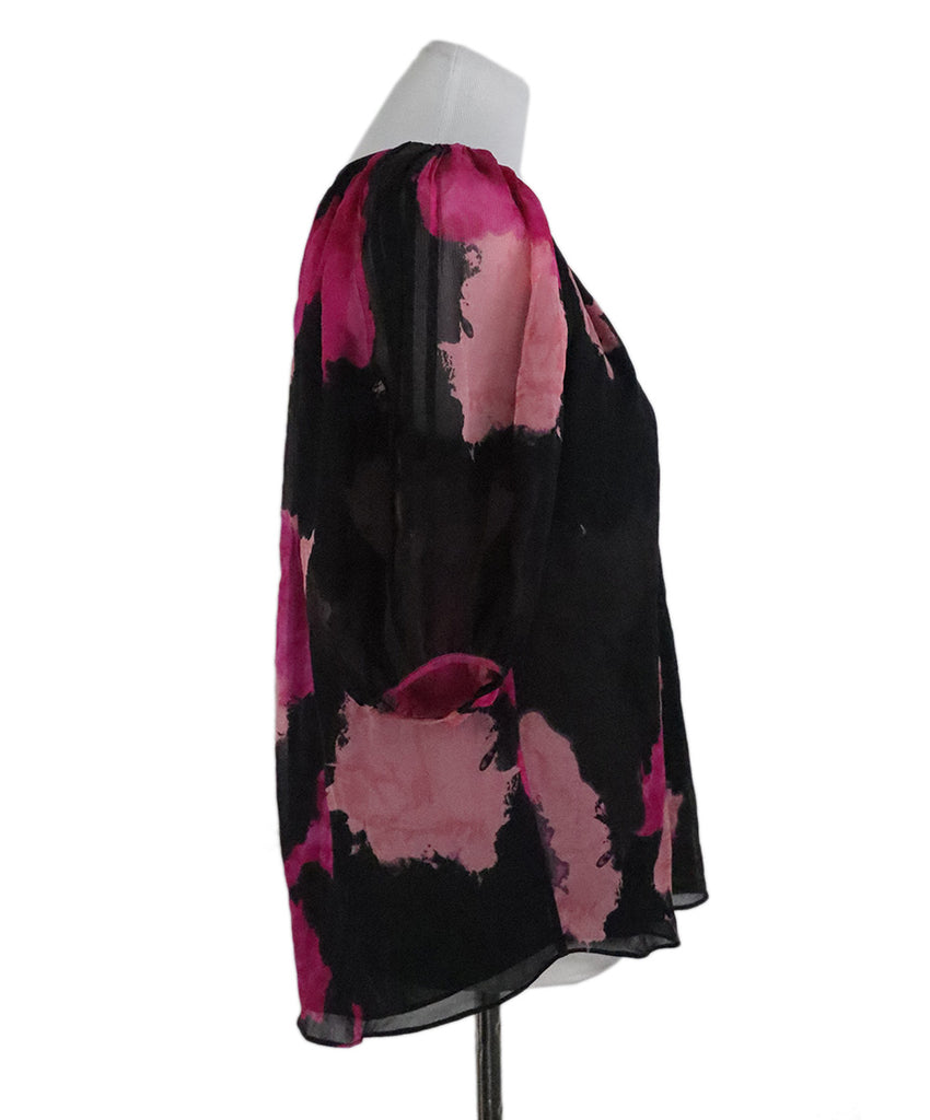 DVF Black & Pink Silk Blouse 1