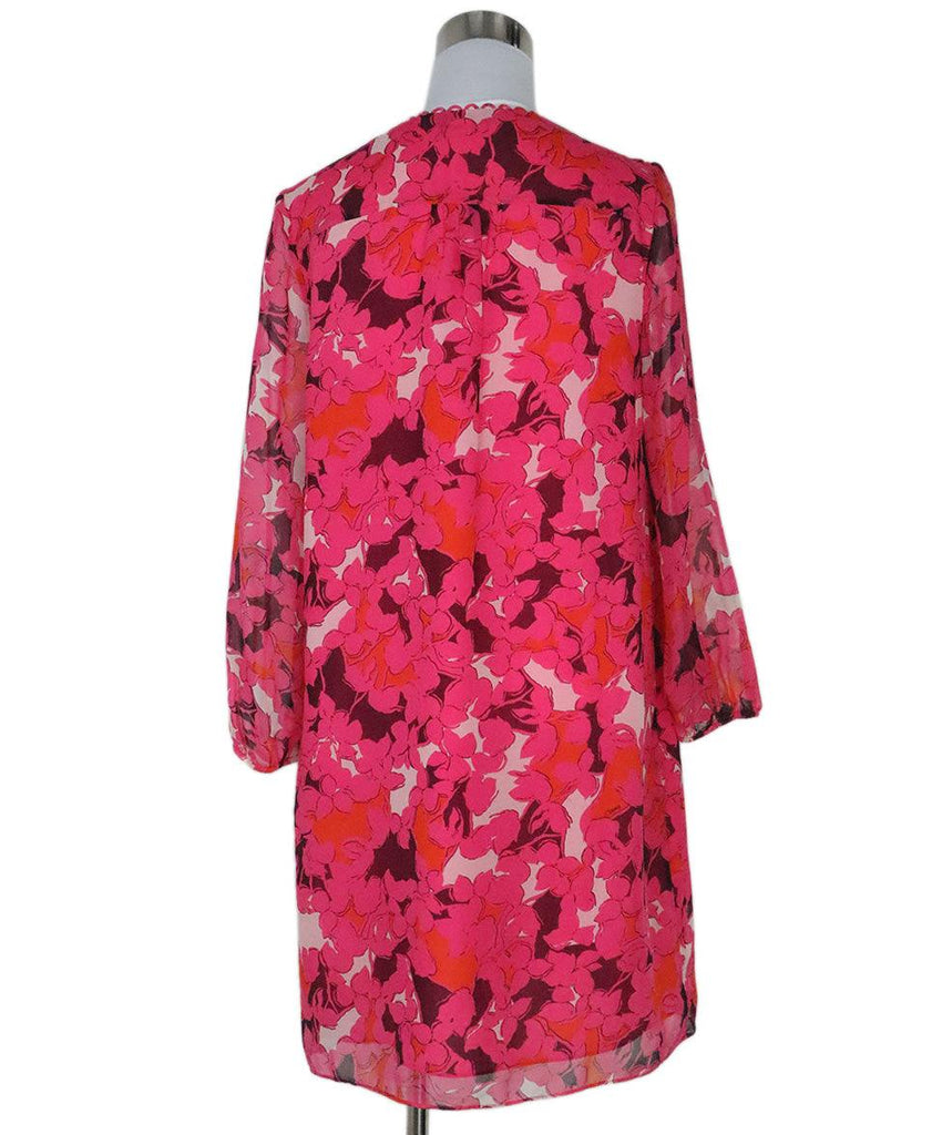 DVF Pink Floral Silk Dress sz 4 - Michael's Consignment NYC