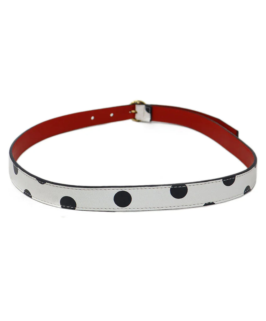 Dolce & Gabbana B&W Polka Dot Leather Belt - Michael's Consignment NYC