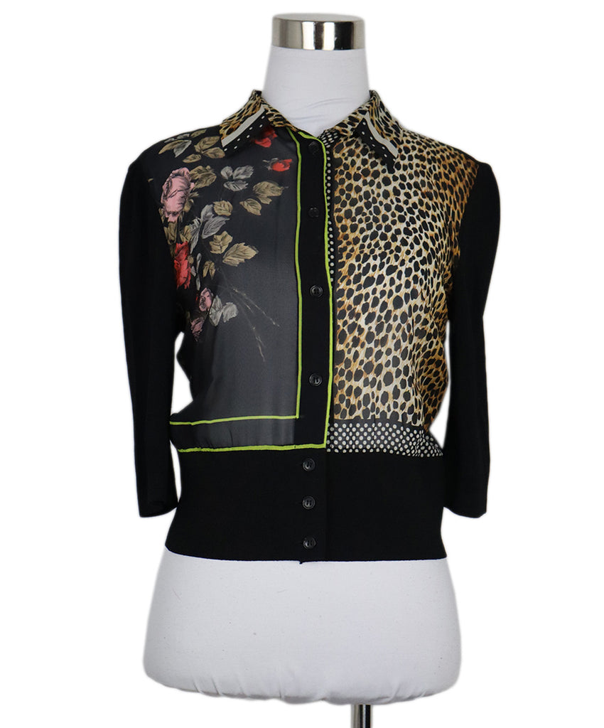 D&G Multicolor Print Silk Cardigan 