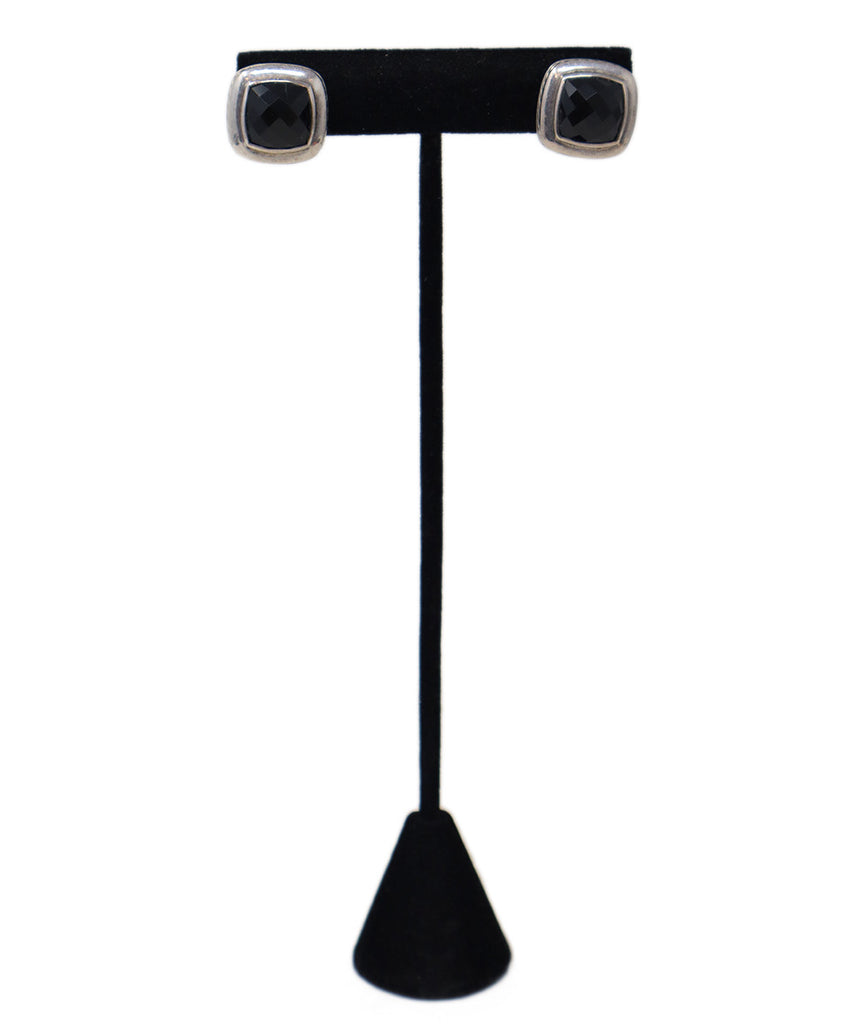 David Yurman Pierced Black Onyx Earrings 
