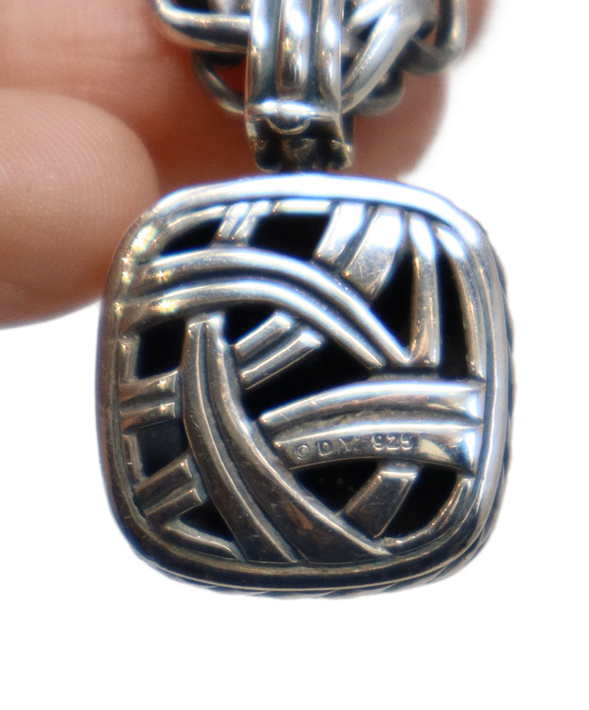 David Yurman Sterling Silver Black Onyx Necklace 4