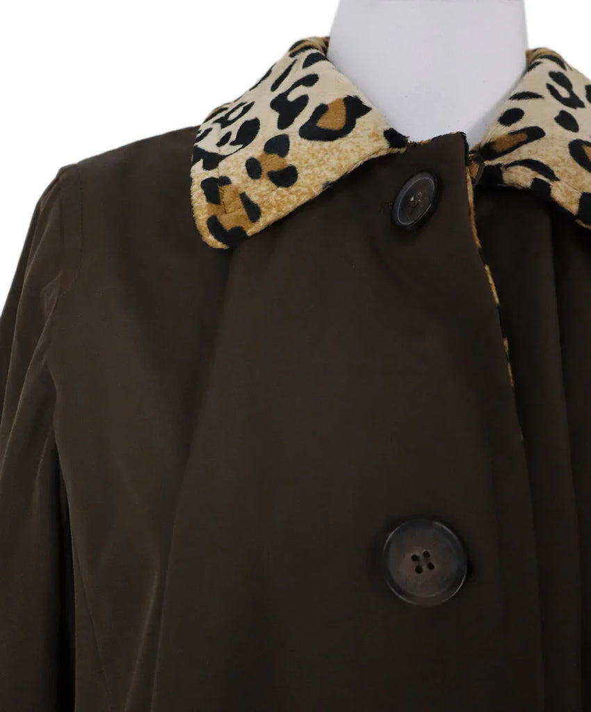 Dennis Basso Reversible Leopard Print Coat sz 12 - Michael's Consignment NYC
