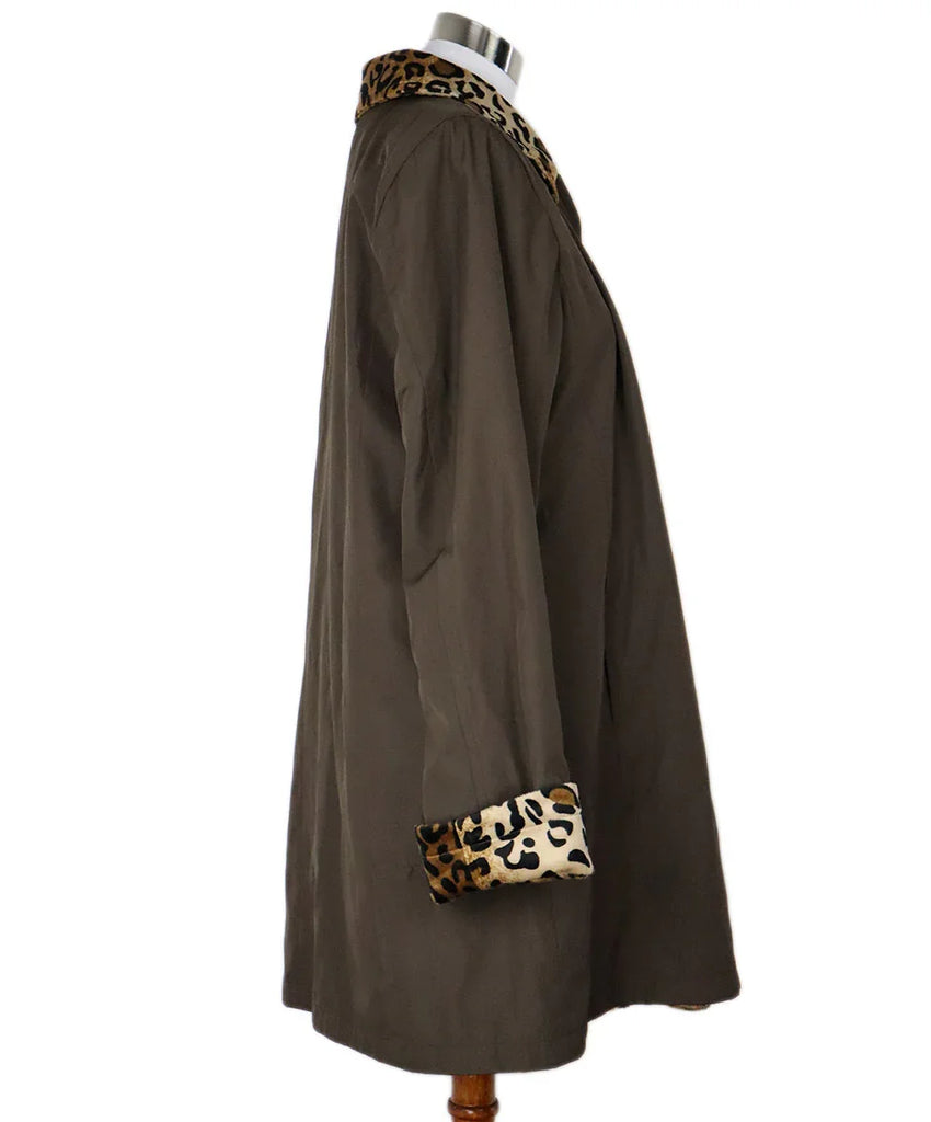 Dennis Basso Reversible Leopard Print Coat sz 12 - Michael's Consignment NYC
