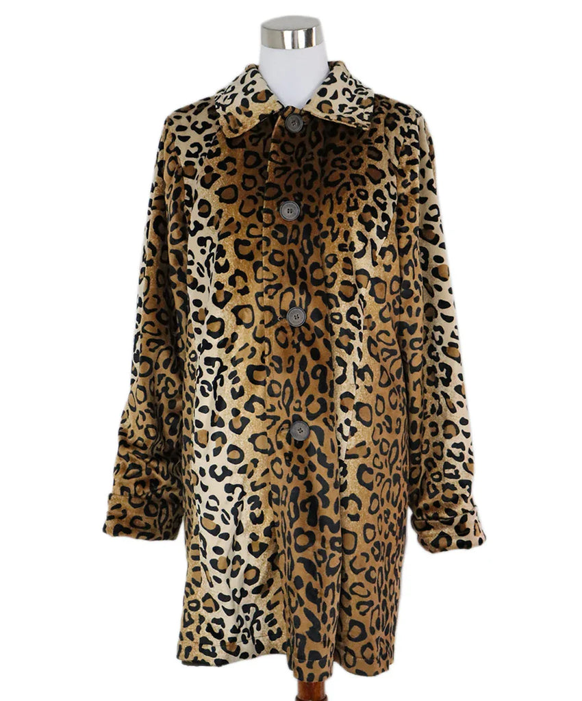 Dennis Basso Reversible Leopard Print Coat sz 12 - Michael's Consignment NYC