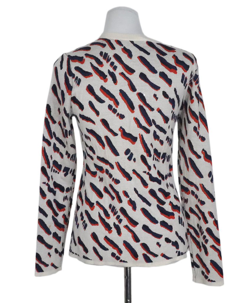 Derek Lam Orange & Navy Cashmere Animal Print Sweater 2