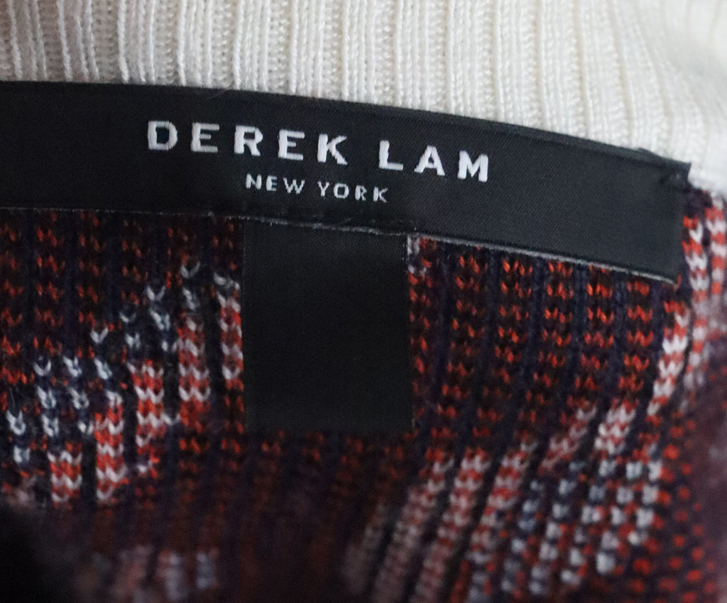 Derek Lam Orange & Navy Cashmere Animal Print Sweater 3