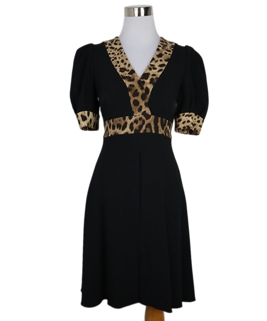 Dolce & Gabbana Black Leopard Print Dress 