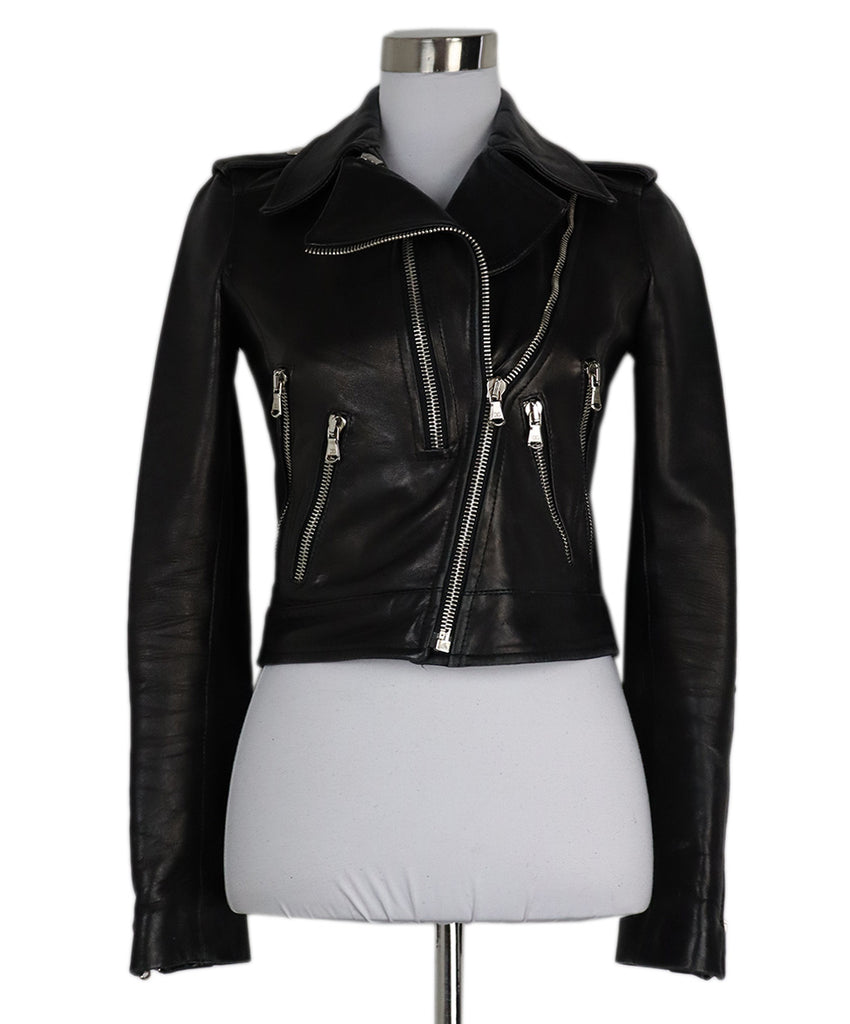 Dolce & Gabbana Black Leather Biker Jacket 