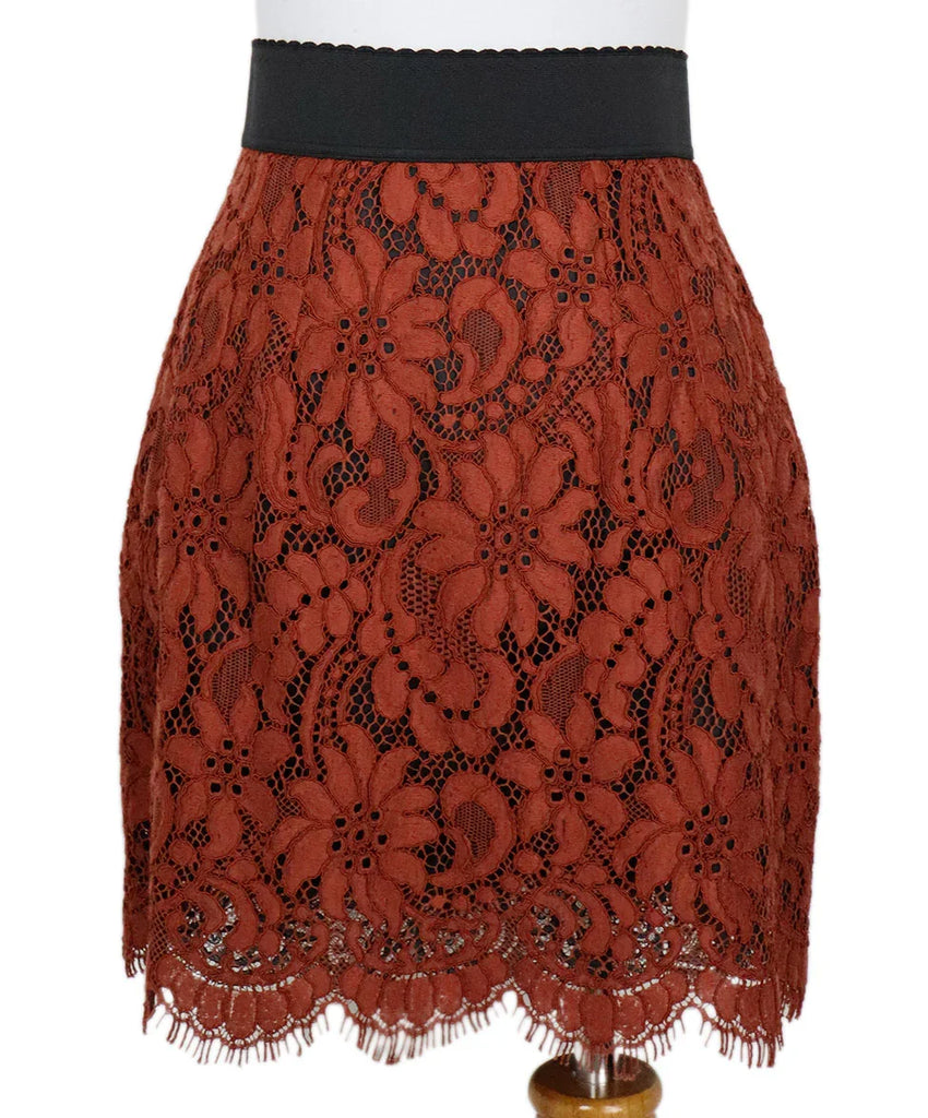 Dolce & Gabbana Orange Lace Skirt sz 4 - Michael's Consignment NYC