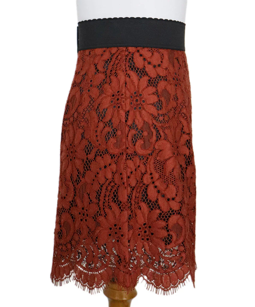 Dolce & Gabbana Orange Lace Skirt sz 4 - Michael's Consignment NYC