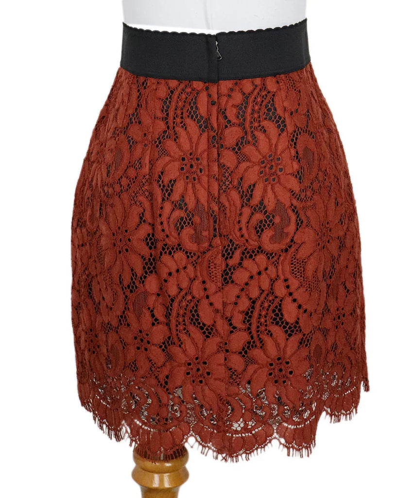 Dolce & Gabbana Orange Lace Skirt sz 4 - Michael's Consignment NYC