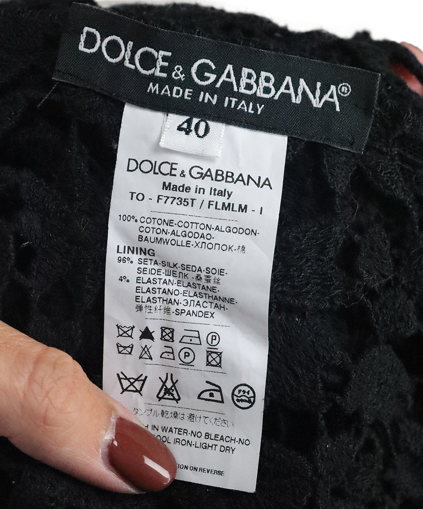 Dolce & Gabbana Black Cotton Lace Top 3