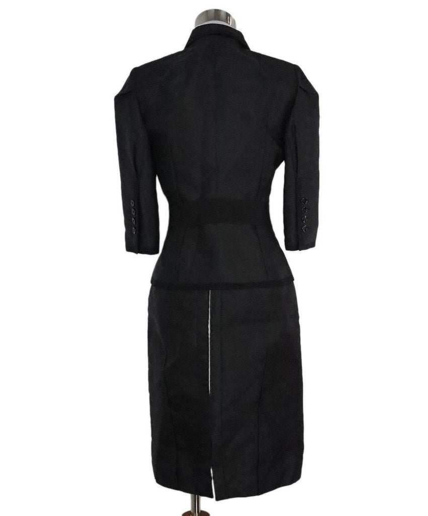 Dolce & Gabbana Black Silk Skirt Suit 2