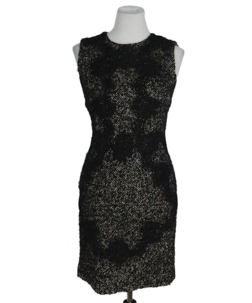 Dolce & Gabbana Black & Beige Wool & Lace Dress 