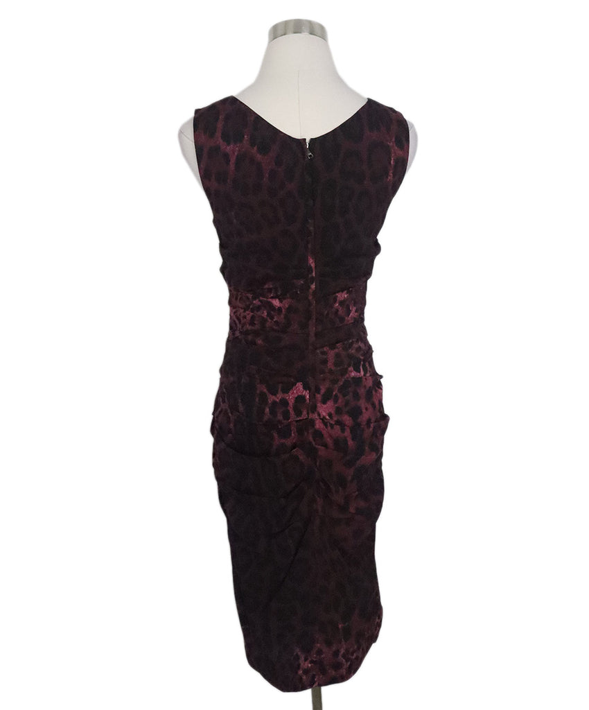 Dolce & Gabbana Burgundy & Black Silk Dress 2