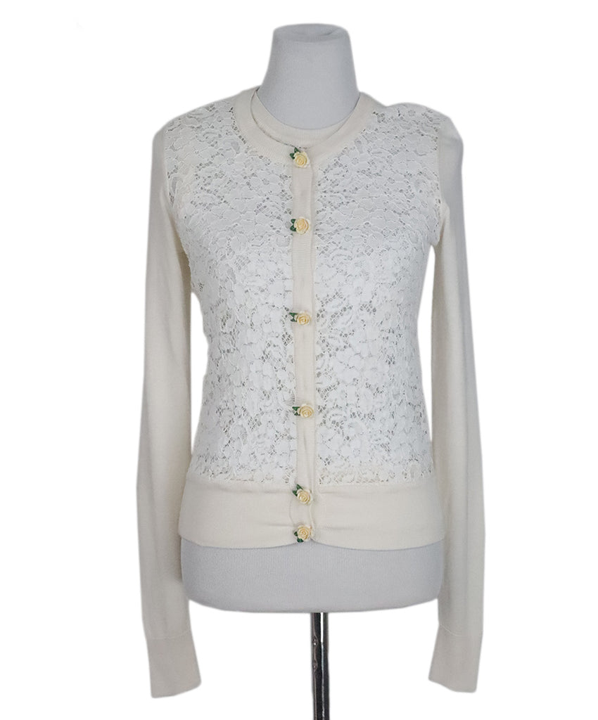 Dolce & Gabbana Ivory Lace Sweater Set 1