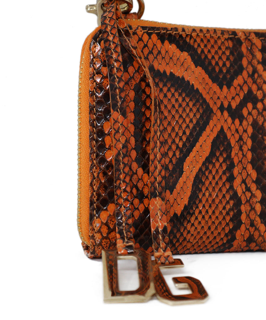 Dolce & Gabbana Orange Black Snake Skin Wallet 6