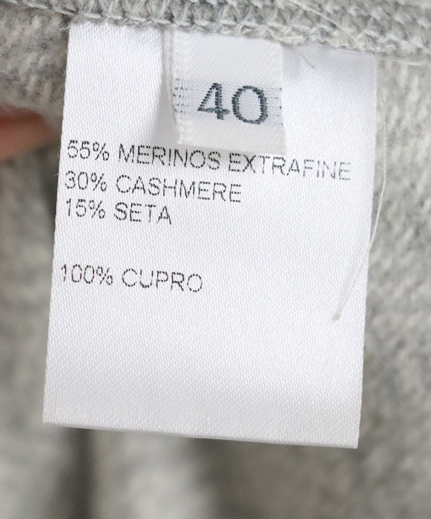 Domenico Vacca Grey Herringbone Merino Wool Cashmere Coat 4