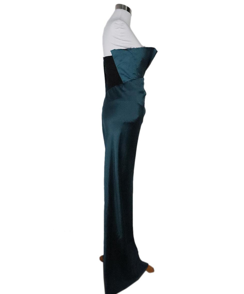 Donna Karan Teal Silk Long Dress sz 4 - Michael's Consignment NYC