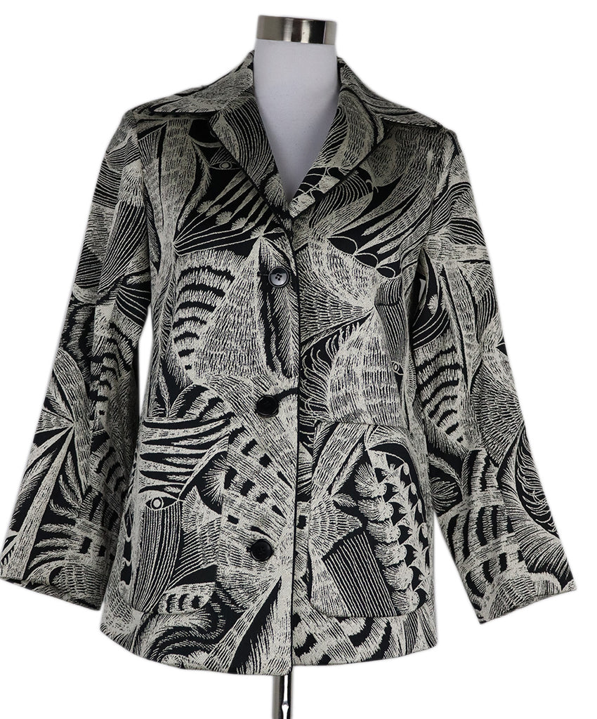 Dries Van Noten Wool Black & White Embroidery Jacket 