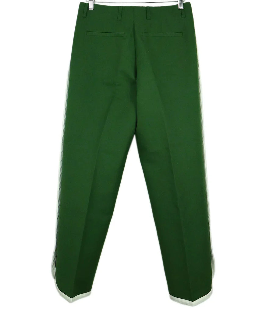 Dries Van Noten Green & White Striped Pants sz 4 - Michael's Consignment NYC