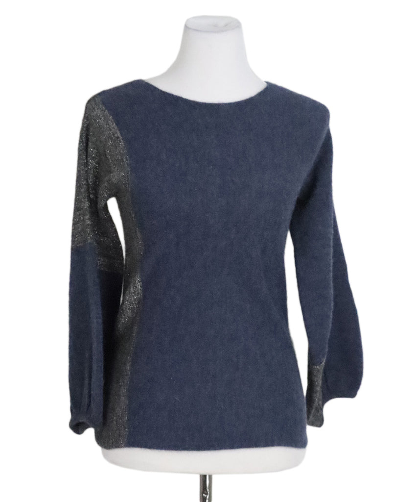 Dries Van Noten Blue & Silver Wool Sweater 