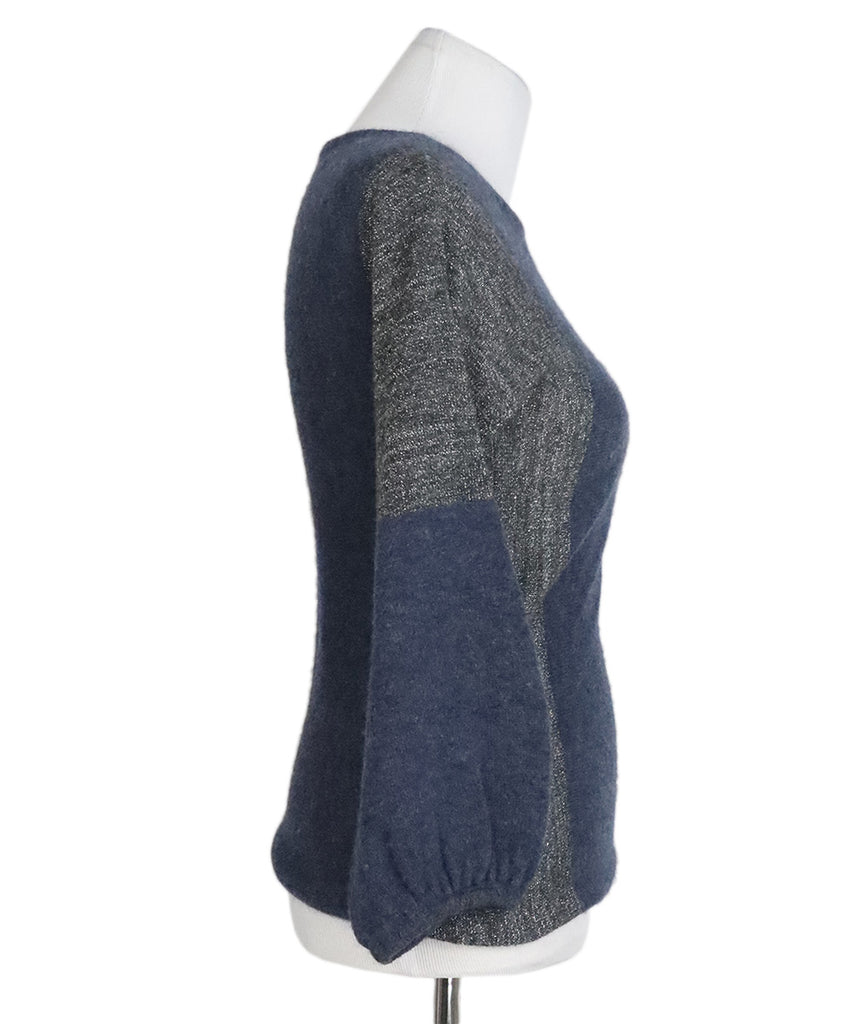 Dries Van Noten Blue & Silver Wool Sweater 1
