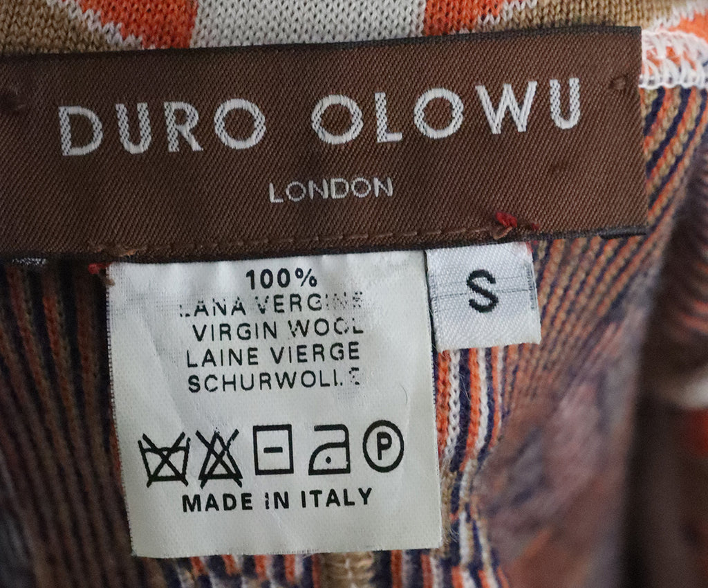 Duro Olowu Orange Olive Beige Print Wool Jacket 3