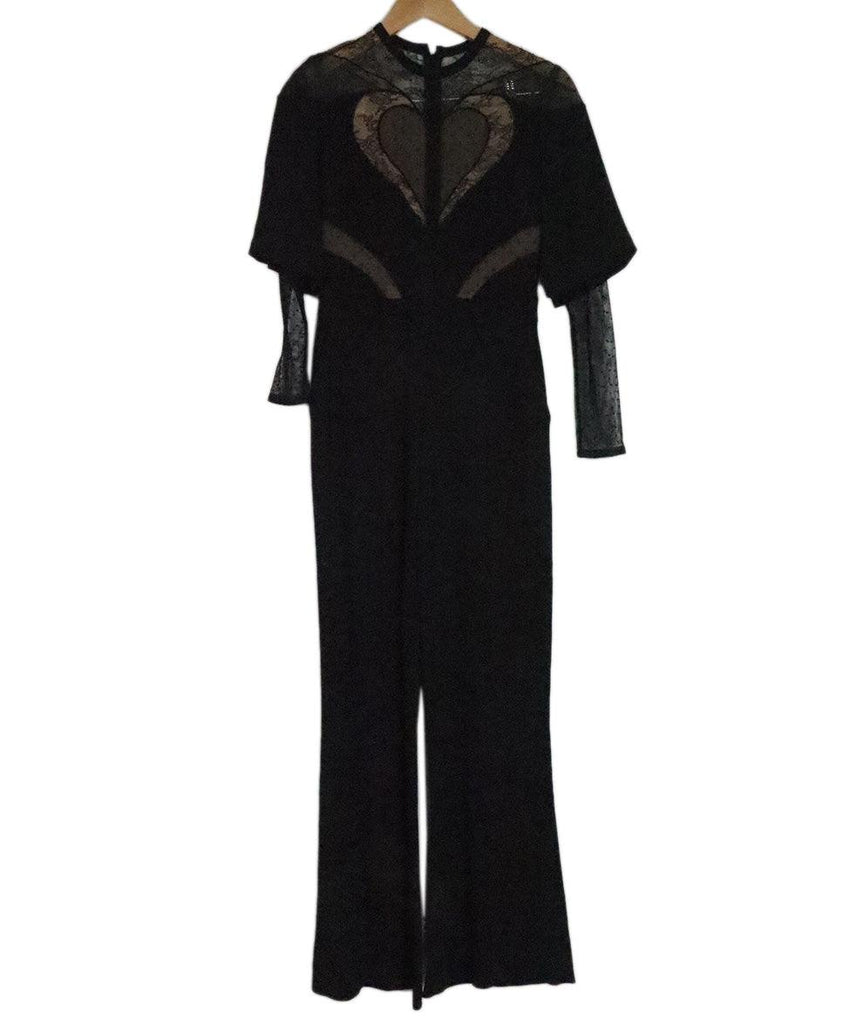 Elie Saab Black Lace & Nude Illusion Jumpsuit sz 2 - Michael's Consignment NYC