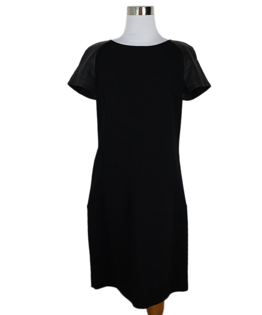 Emilio Pucci Black Wool & Leather Dress 