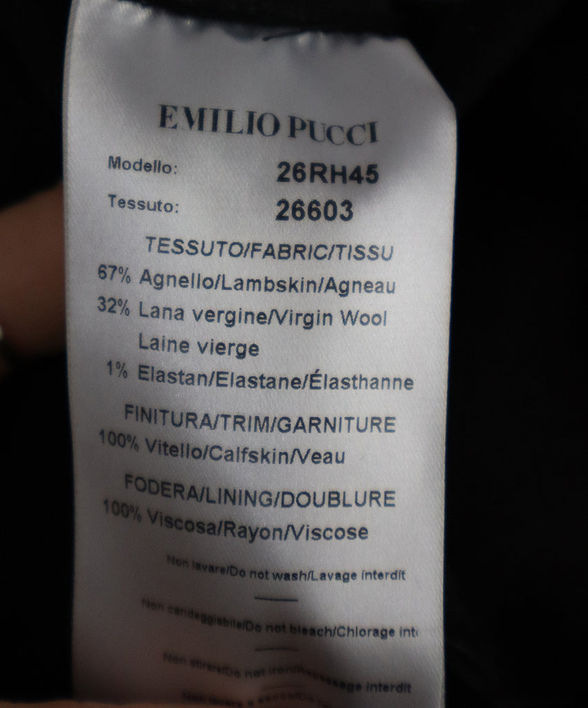 Emilio Pucci Black Wool & Leather Dress 4