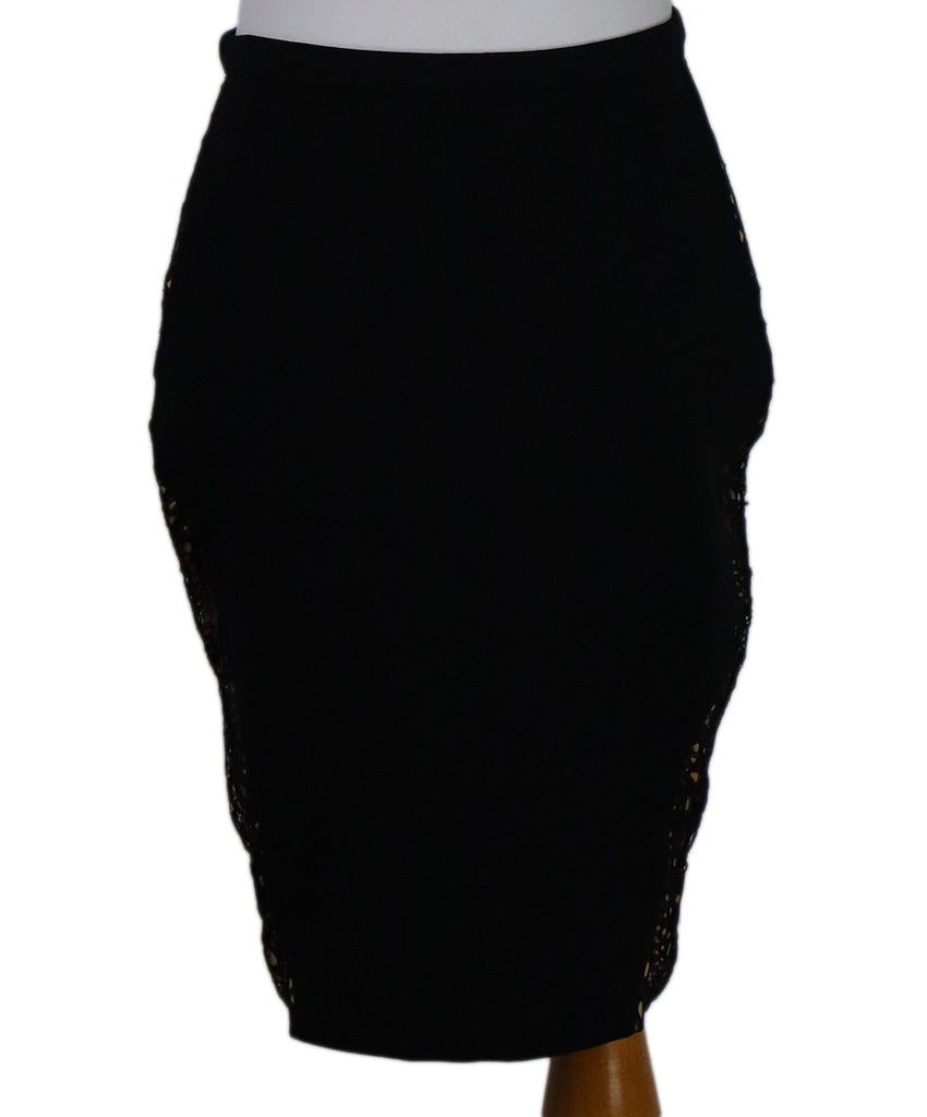 Emilio Pucci Black Lace Trim Skirt 