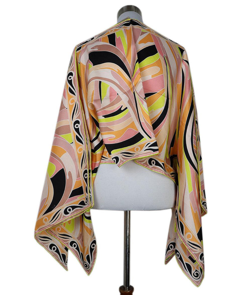 Emilio Pucci Pink Orange Yellow Black Print Silk Blouse sz 4 - Michael's Consignment NYC