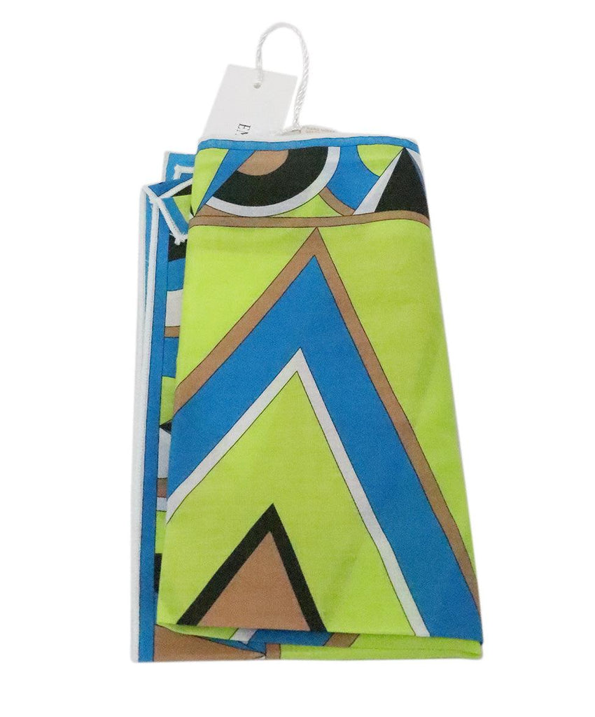 Emilio Pucci Blue & Green Pocket Square - Michael's Consignment NYC