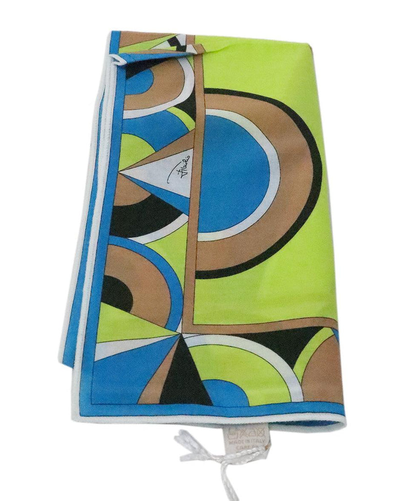 Emilio Pucci Blue & Green Pocket Square - Michael's Consignment NYC